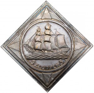 Klipa SREBRO 5 złotych 1936 Żaglowiec - lustrzany