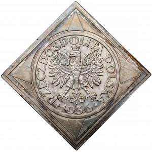 Klipa SREBRO 5 złotych 1936 Żaglowiec - lustrzany