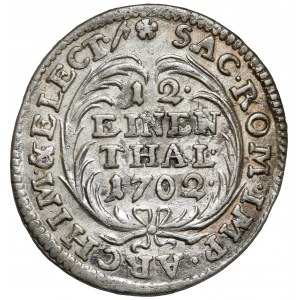August II Mocny, 1/12 talara 1702 ILH, Drezno