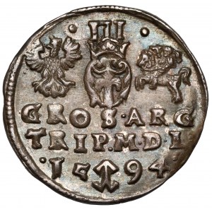 Zygmunt III Waza, Trojak Wilno 1594 - małe litery - piękny