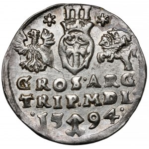 Zygmunt III Waza, Trojak Wilno 1594 - kwiatki