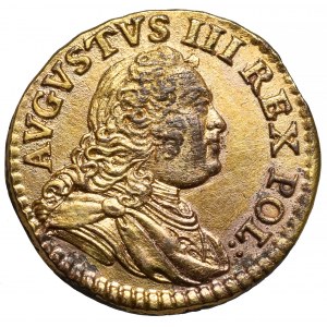 August III Sas, Szeląg Drezno 1750 - złocony