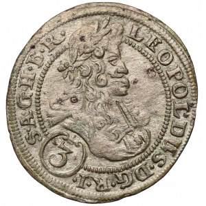 Śląsk, Leopold I, 3 krajcary 1702 FN, Opole