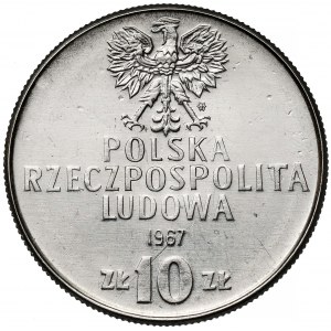 Próba NIKIEL 10 złotych 1967 Świerczewski - bez czapki