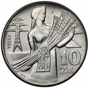 Próba NIKIEL 10 złotych 1964 Kobieta ze zbożem