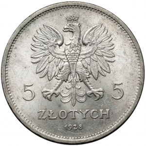 Nike 5 złotych 1928 ze znakiem, Warszawa