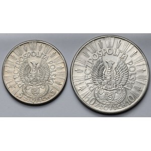 Strzelecki, Piłsudski 5-10 złotych 1934 - zestaw (2szt)