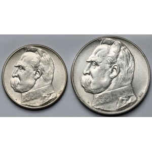 Strzelecki, Piłsudski 5-10 złotych 1934 - zestaw (2szt)