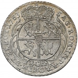 August III Sas, Dwuzłotówka Lipsk 1753 - 8 GR - masywne