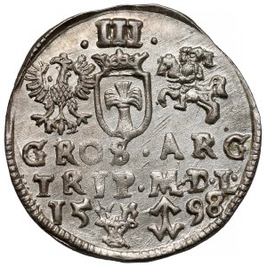 Zygmunt III Waza, Trojak Wilno 1598 - Chalecki - piękny