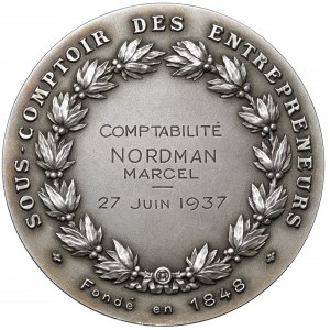 Francja, Medal 1937 - Sous Comptoir des Entrepreneurs