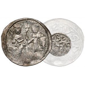 Bolesław III Krzywousty, Denar - Rycerz i św. Wojciech - PODWÓJNY napis
