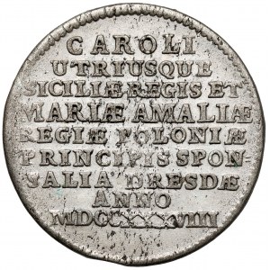 August III Sas, Dwugrosz 1738 - zaślubinowy