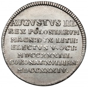 August III Sas, Żeton koronacyjny 1734 - piękny
