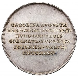 Austria, Franciszek I, Żeton koronacyjny 1825 - Karolina Augusta królowa Węgier