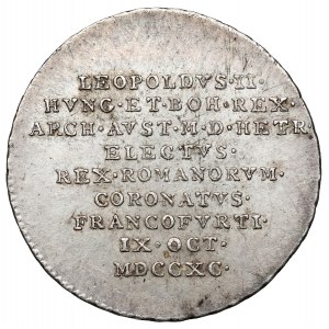Austria, Leopold II, Żeton koronacyjny 1790 - koronacja na Cesarza