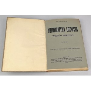 Numizmatyka litewska wieków średnich, M. Gumowski 1920 r.