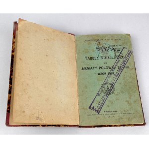 Tabele strzelnicze do Armaty Polowej 75 mm. Wzór 1897, Warszawa 1921 r.