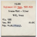 Zygmunt III Waza, Grosz Kraków 1612 - ex. Karolkiewicz