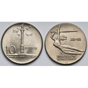 10 złotych 1965 Nike i Kolumna - zestaw (2szt)