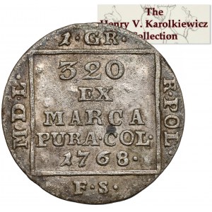 Poniatowski, Grosz srebrny 1768 FS - ex. Karolkiewicz