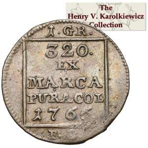 Poniatowski, Grosz srebrny 1766 FS - BEZ napisu - ex. Karolkiewicz
