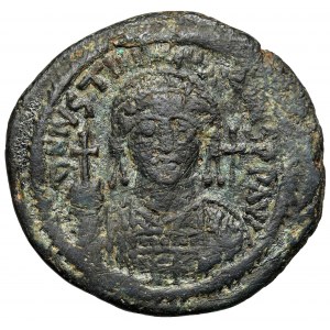 Bizancjum, Justynian I (527-565 n.e.) 1/2 follisa, Kyzikos