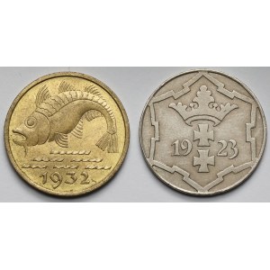 Gdańsk, 10 fenigów 1923-1932 - zestaw (2szt)