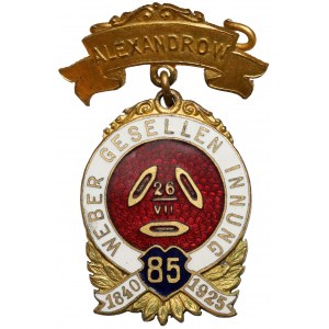 Łódź, Odznaka pamiątkowa, 85-lecie Cechu Czeladników Tkackich 1840-1925 [Weber Gesellen Innung]