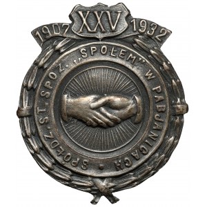 Łódź, Odznaka pamiątkowa, 25-lecie Spółdzielczego Stowarzyszenia Spożywczego Społem w Pabianicach 1907-1932