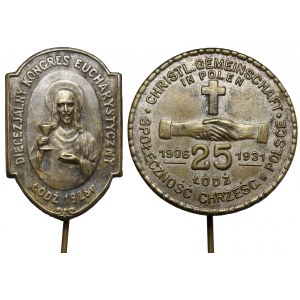 Łódź, Przypinki religijne 1928-1931 - zestaw (2szt)