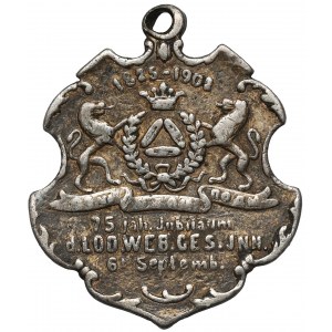 Łódź, Żeton okolicznościowy, 75-lecie Cechu Czeladników Tkackich 1825-1900 [Weber Gesellen Innung]