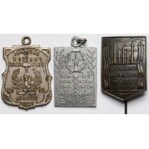 Łódź, Przypinki okolicznościowe, Wystawy Rzemieślnicze 1912-1936 - zestaw (3szt)