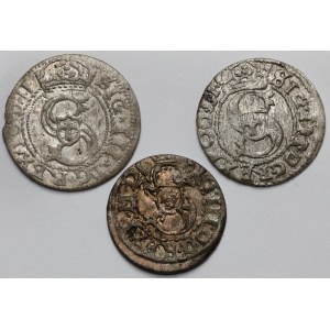 Zygmunt III Waza, Szelągi Ryga 1607-1619 - zestaw (3szt)
