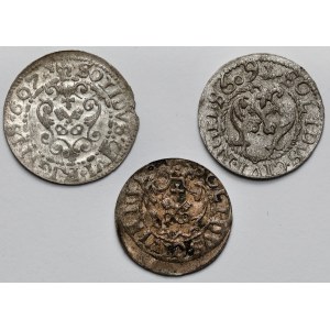 Zygmunt III Waza, Szelągi Ryga 1607-1619 - zestaw (3szt)