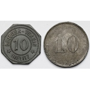 Hirschberg (Jelenia Góra) i Bielitz (Bielsko-Biała) 10 fenigów - zestaw (2szt)