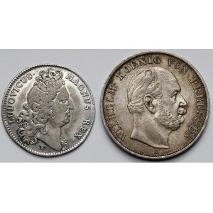 Francja i Niemcy, Żeton 1709 i Talar 1871 - zestaw (2szt)