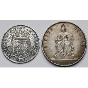 Francja i Niemcy, Żeton 1709 i Talar 1871 - zestaw (2szt)