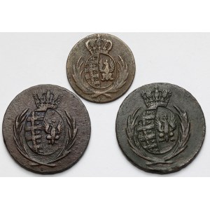 Księstwo Warszawskie, 1-3 grosze 1811-1814 - zestaw (3szt)