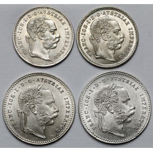 Austria, Franciszek Józef I, 10-20 krajcarów 1868-1872 - zestaw (4szt)