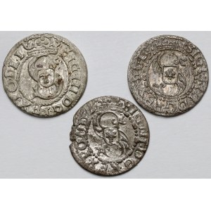 Zygmunt III Waza, Szelągi Ryga 1609-1618 - zestaw (3szt)