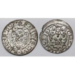 Zygmunt III Waza, Szelągi Ryga 1607 i 1617 - zestaw (2szt)