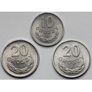 10 i 20 groszy 1961-1965 - zestaw (3szt)
