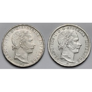 Austria, Franciszek Józef I, 1/4 florena 1860-1862 - zestaw (2szt)