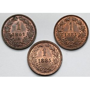 Austria, Franciszek Józef I, Krajcar 1861-1885 - zestaw (3szt)