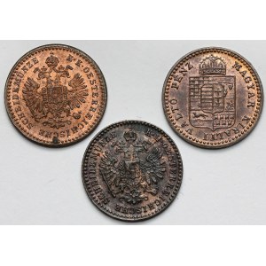 Austria, Franciszek Józef I, 5/10 krajcara 1858-1885 - zestaw (3szt)