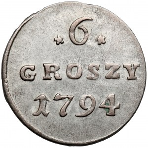 Poniatowski, 6 groszy 1794 - drugi typ tarczy