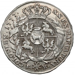Poniatowski, Półtalar 1777 EB - wstęga do góry - b. rzadki