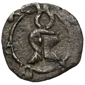Śląsk, Ks. Raciborskie, Halerz Racibórz (1450-70) - hełm/herb