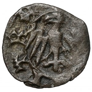 Śląsk, Ks. Raciborskie, Halerz Racibórz (1450-70) - hełm/herb